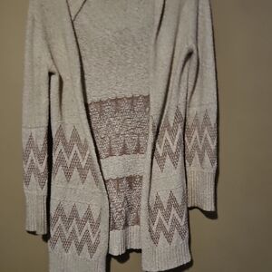 Maurices Beige and Brown Patterned Cardigan